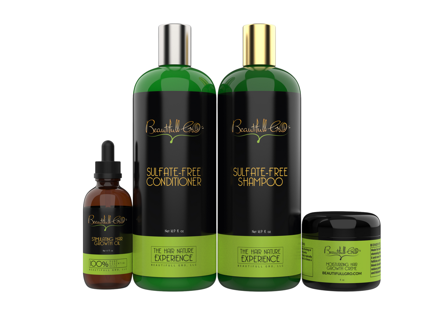 Rejuvenating Shampoo & Conditioner Set w/ 4 oz Growth Oil & Crème